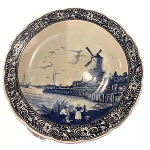 Delft Royal Sphinx Maastricht Holland Wall Plate Charger Windmill 16”